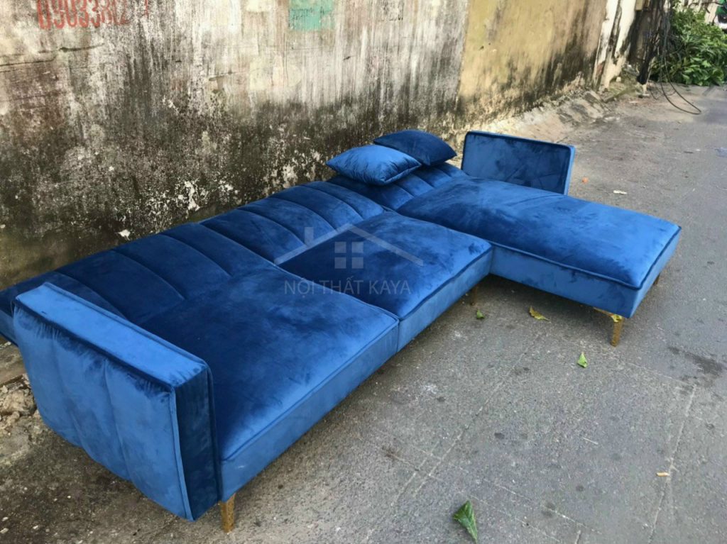Sofa góc 240x180 xanh dương